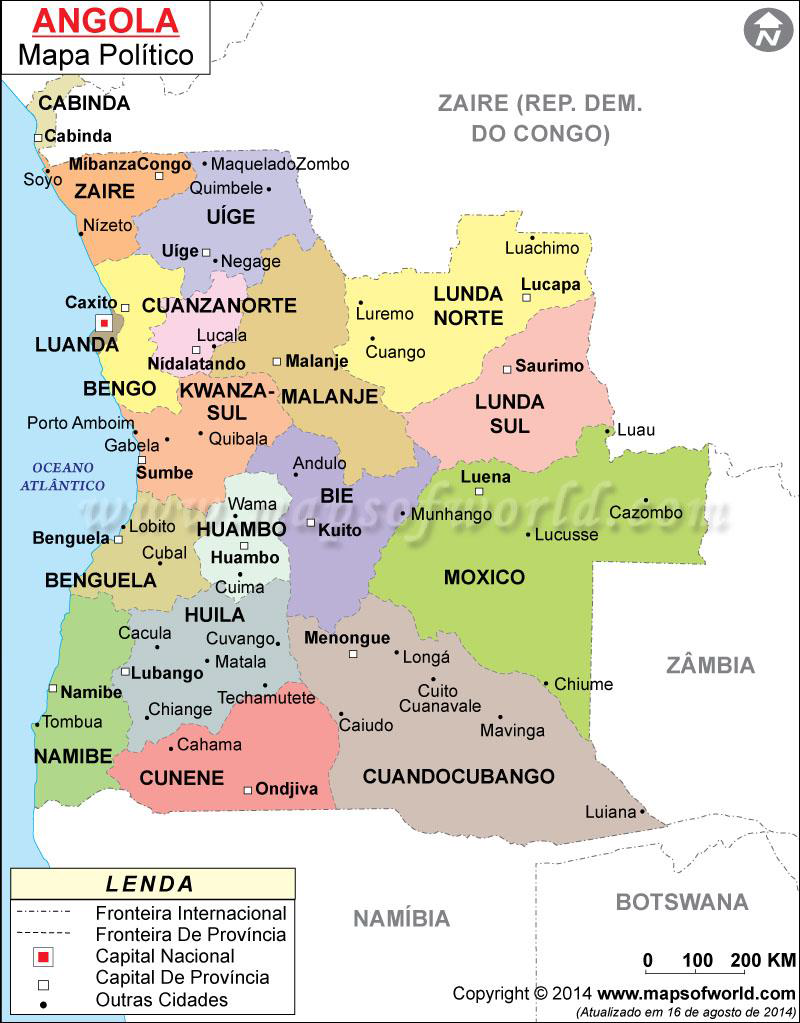 Figure 1: Map of Angola. Source: Santos P [14].