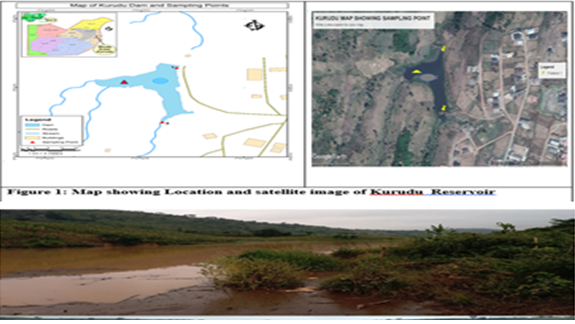 Figure 1: Map showing location and satellite image of kurudu reservoir.