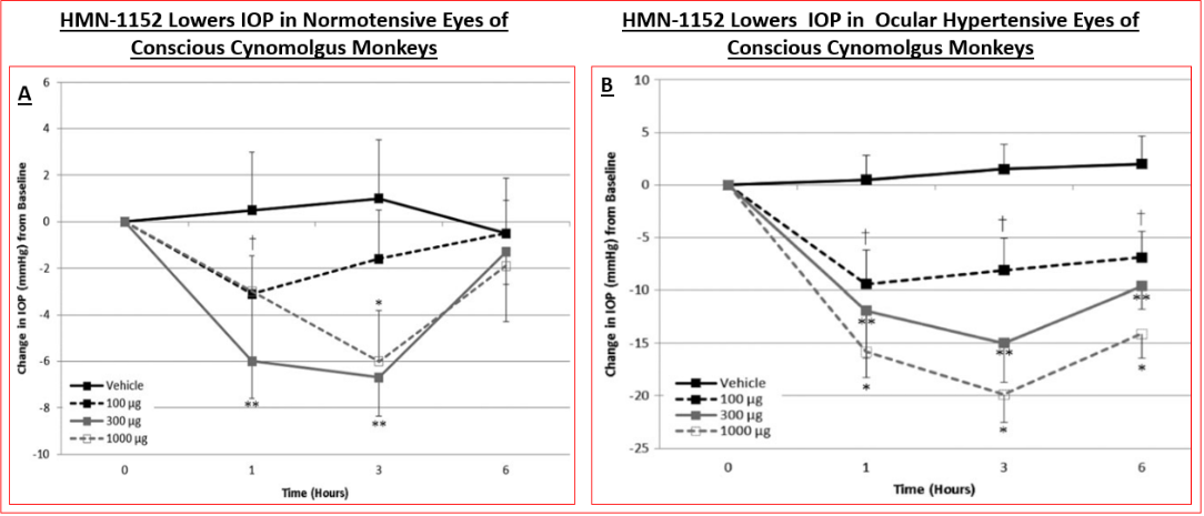 Figure 8: Ocular hypotensive activity of a high-potency ROCK inhibitor in monkey eyes.