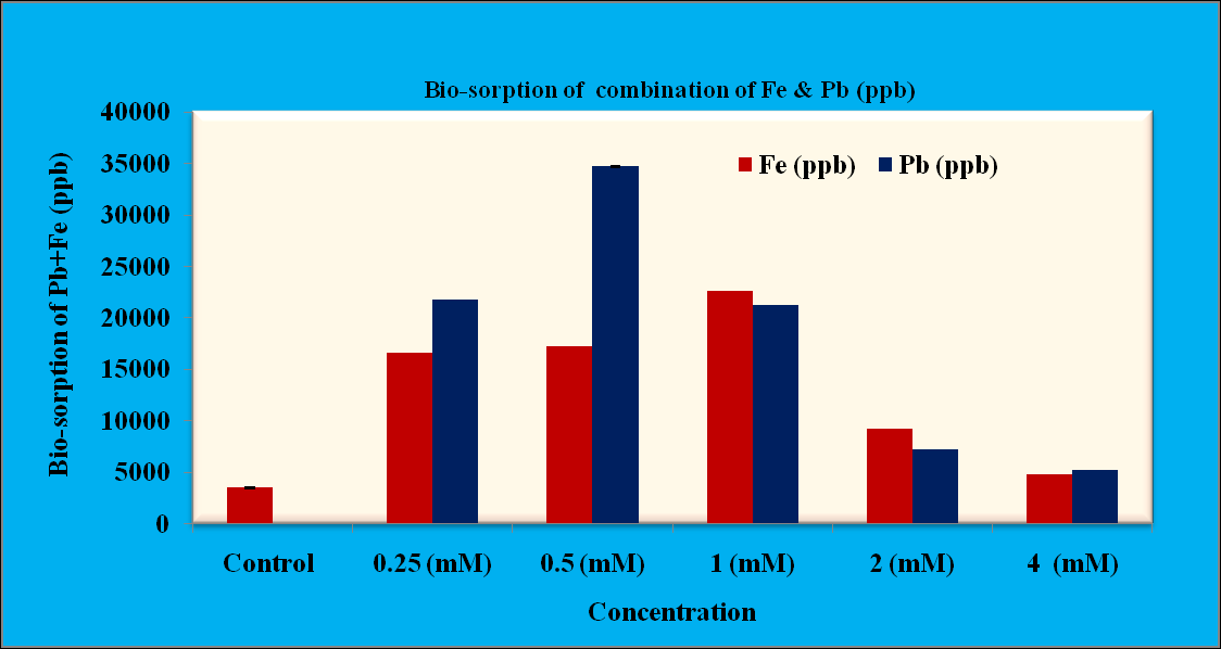 Figure 4: Showing the bio-sorption capacity of Pb by Sargassum cinereum.