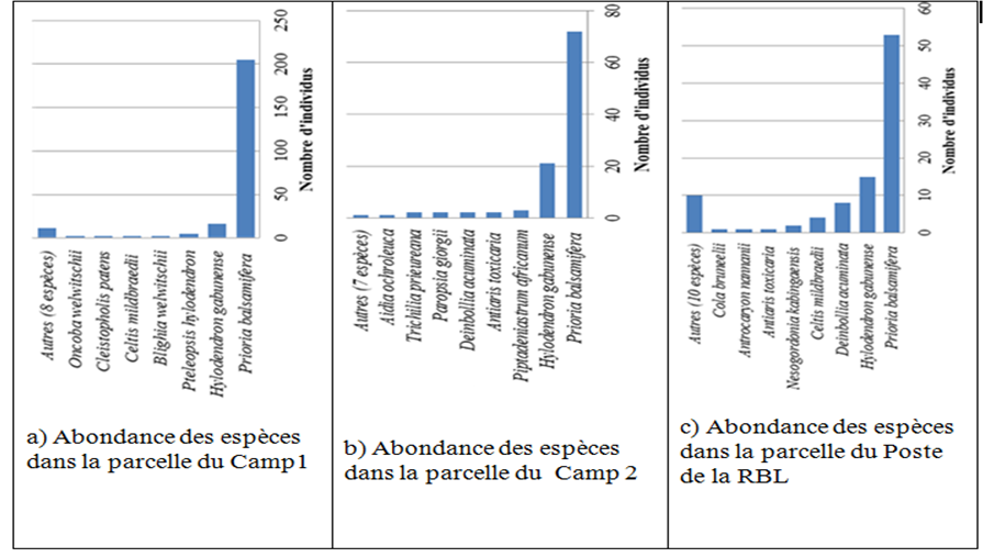 Figure 2: floristic compositions of the different study plots.