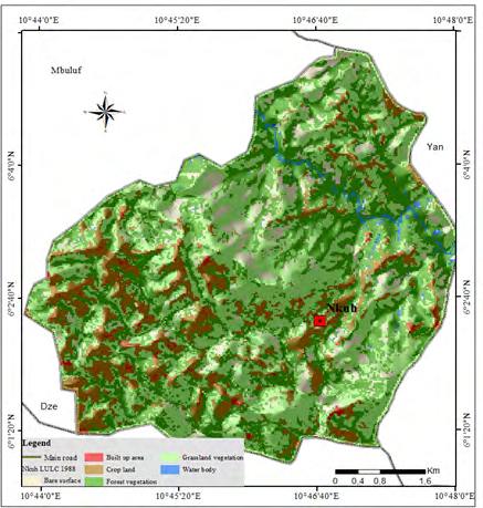 Figure 4: Land use/cover classes, Nkuh, 1988.