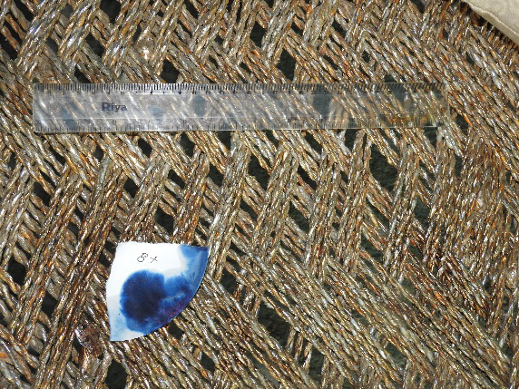 Figure 5: Blood detected on shawl lying on cot in room No.2.