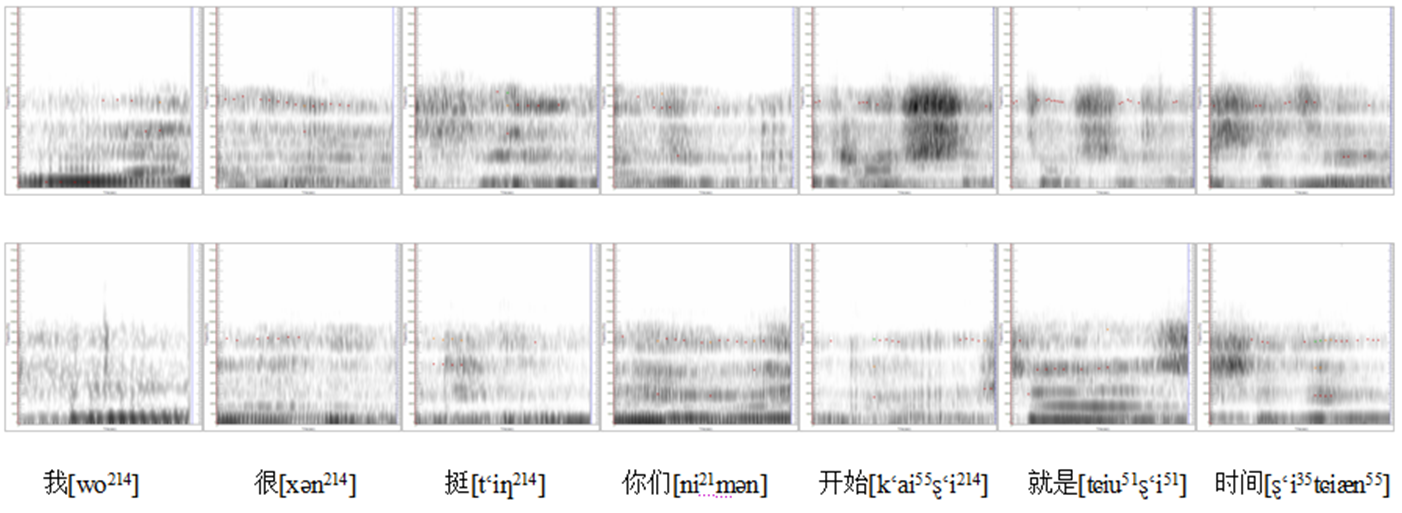 Figure 10: Spectrograms of Comparable Segments from S73.
