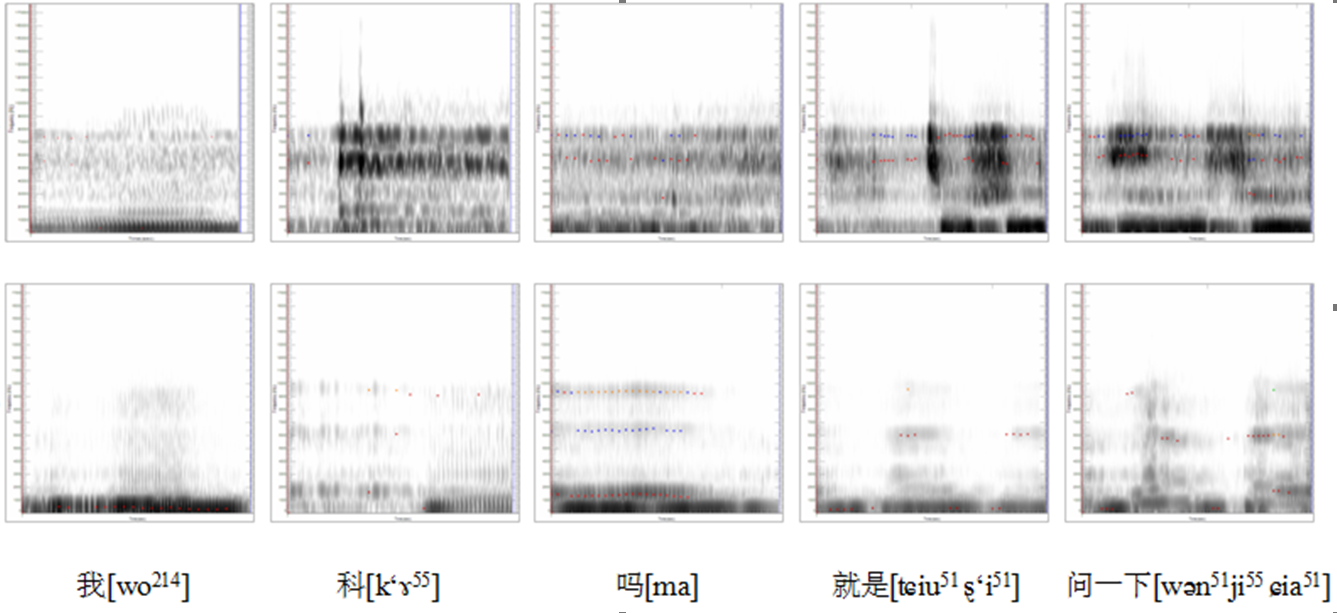 Figure 2: Spectrograms of Comparable Segments from S01.