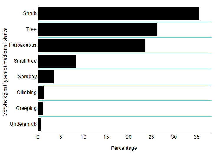 Figure 2: Life forms of the medicinal plants investigated (%).