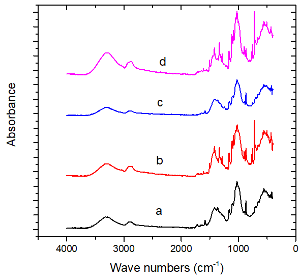 Figure 2: ATR-FTIR averaged spectra of blue ballpoint (P10) and Gel pen (P58) on paper 1.