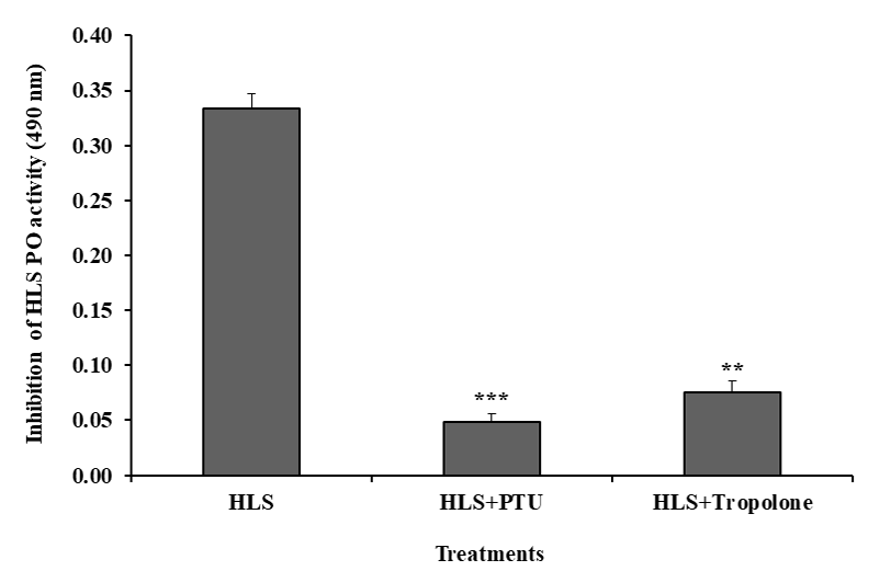 Figure 9: Effect of activators [(A) trypsin, (B) SDS, (C) laminarin] on activation of PO activity of the HLS of freshwater prawn M. rosenbergii.