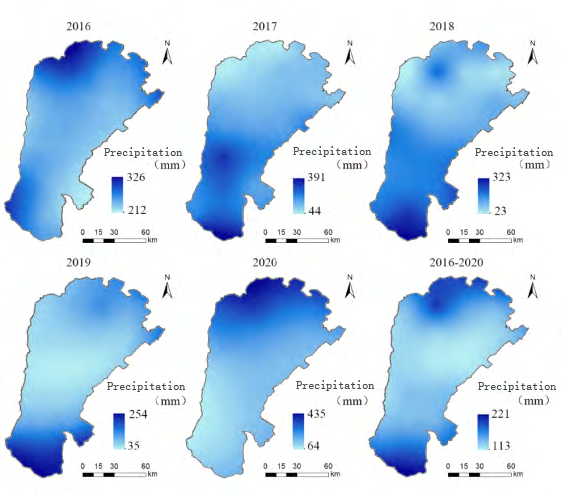 Figure 14: Average surface temperature from June to August in Uxin Banner (2016-2020).