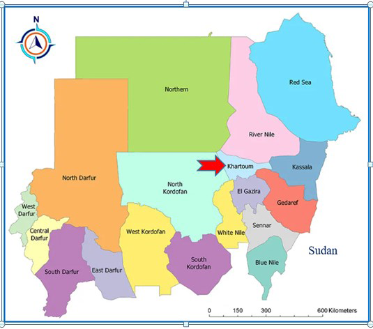Figure 1: ** The Location of Research Area in Sudan.